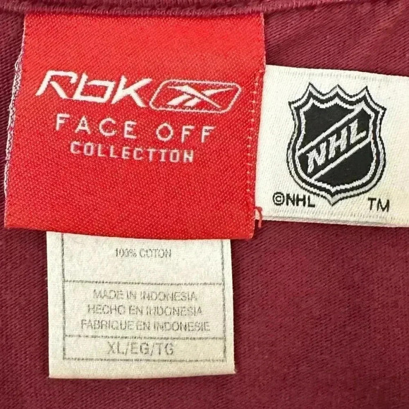 Reebok Face Off Collection NHL Colorado Avalanche Logo Shirt Maroon Men's XL - Picture 11 of 12